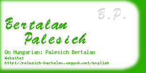 bertalan palesich business card